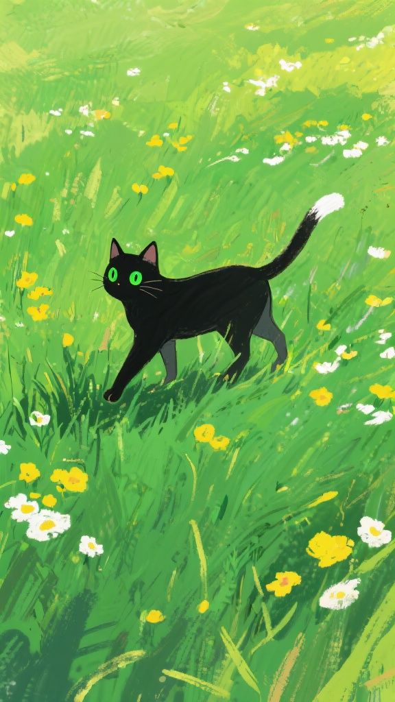 Dz.kc – A hand-painted anime illustration in the style of rough brush strokes and textured flat colors, resembling a crayon o…