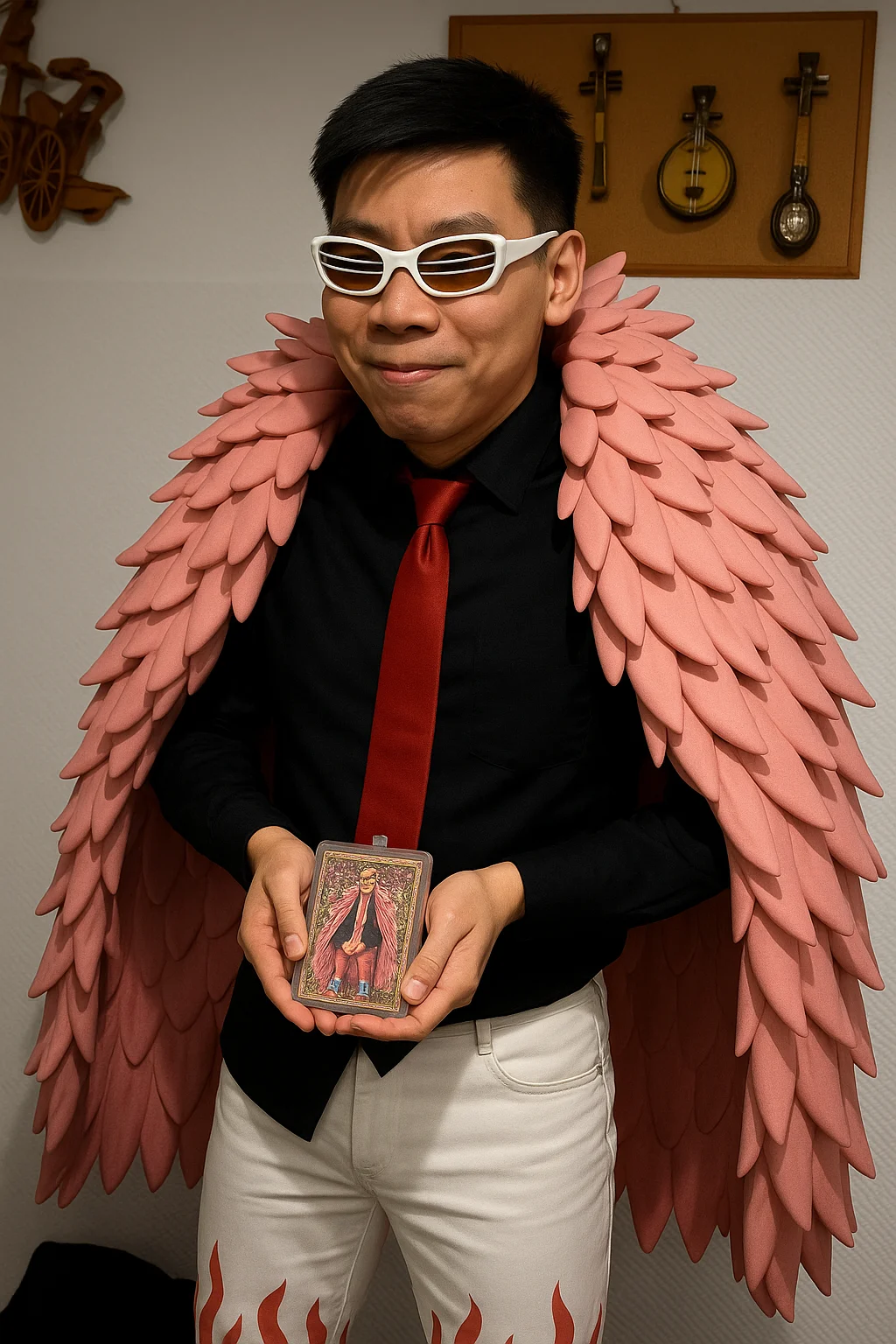 Duc Cao – Transform the young man's outfit to match the anime character's exact costume while preserving his natural physical a…