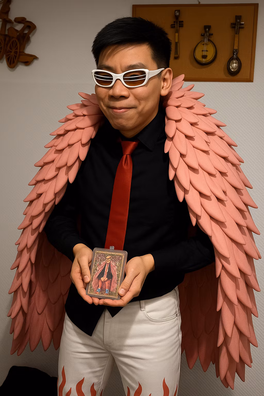 Duc Cao – Transform the young man's outfit to match the anime character's exact costume while preserving his natural physical a…