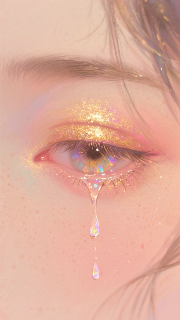 Dz.kc – Close macro digital painting of a human eye — tighter crop than the previous version but still revealing the full upp…