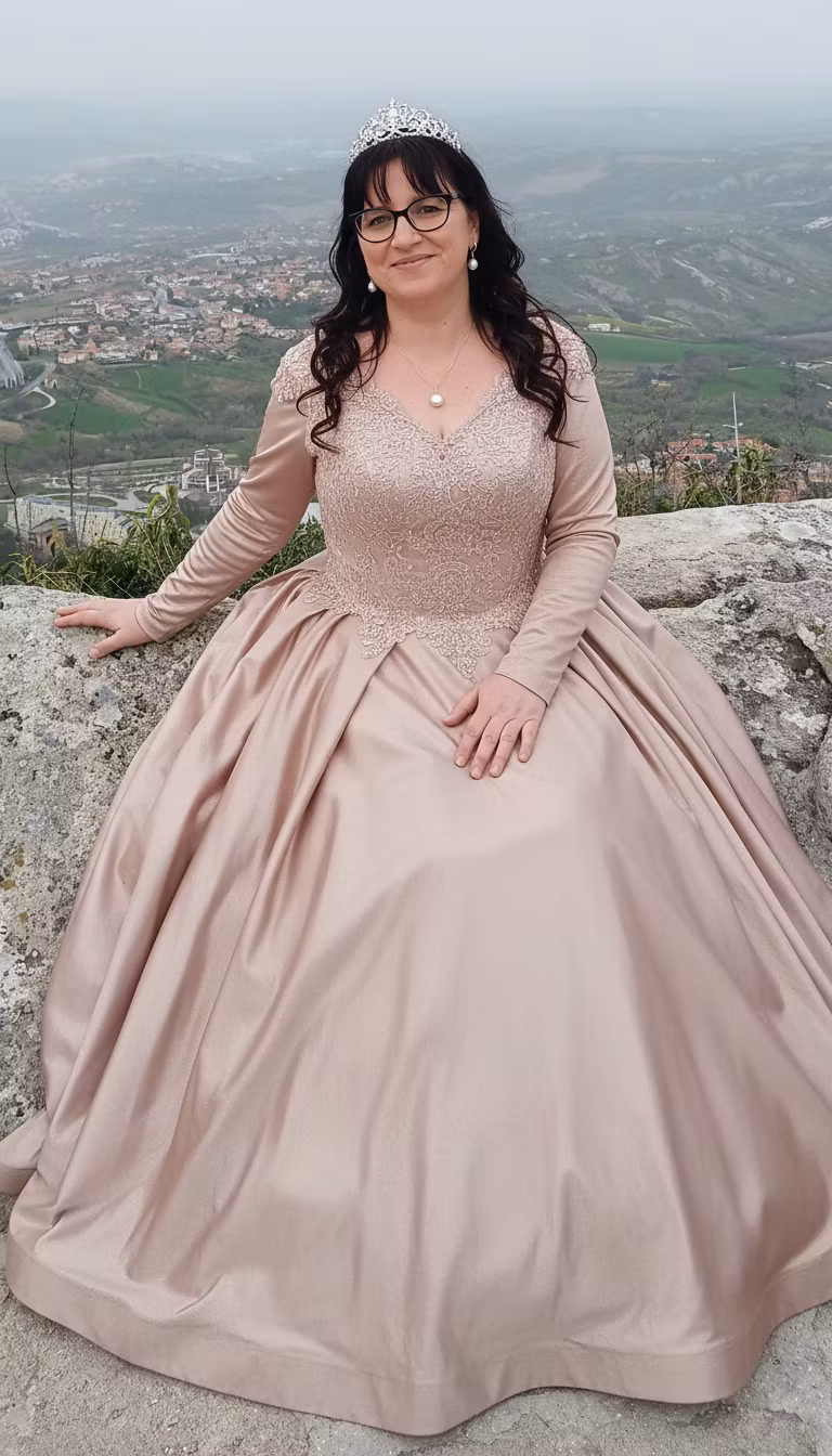 Omar Haboyan – Transform this woman into an elegant princess while maintaining her natural pose and the beautiful panoramic backgrou…
