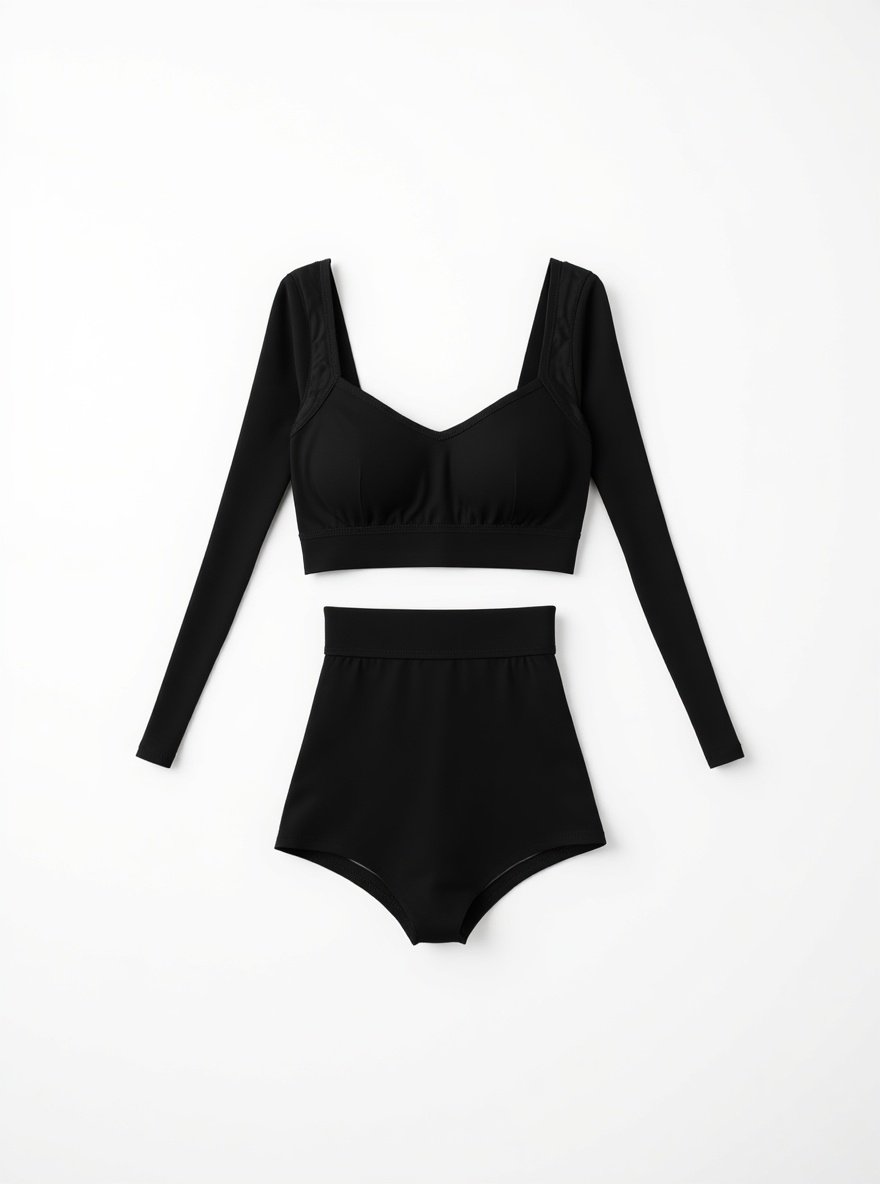 İsmail Erkan Dirican – Professional fashion photography of elegant black lingerie set featuring a black bra and black g-string, displayed on…