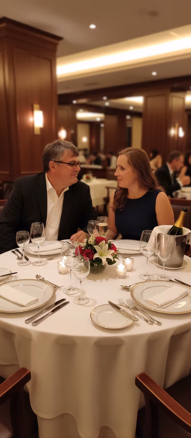 Лариса Примоченко – Transform this couple's photo into an elegant restaurant celebration scene for their 38th wedding anniversary. Place …