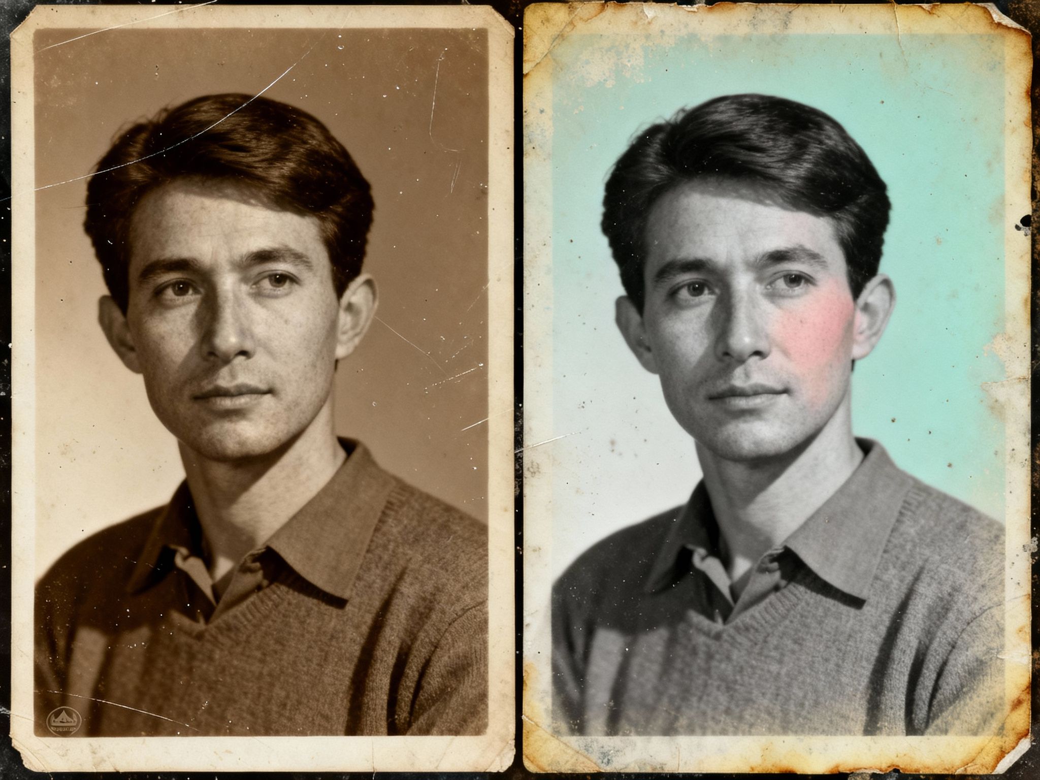 grizzly – Create an ultra-high-resolution vintage portrait in a 4:3 aspect ratio that looks like an old photographic print with…