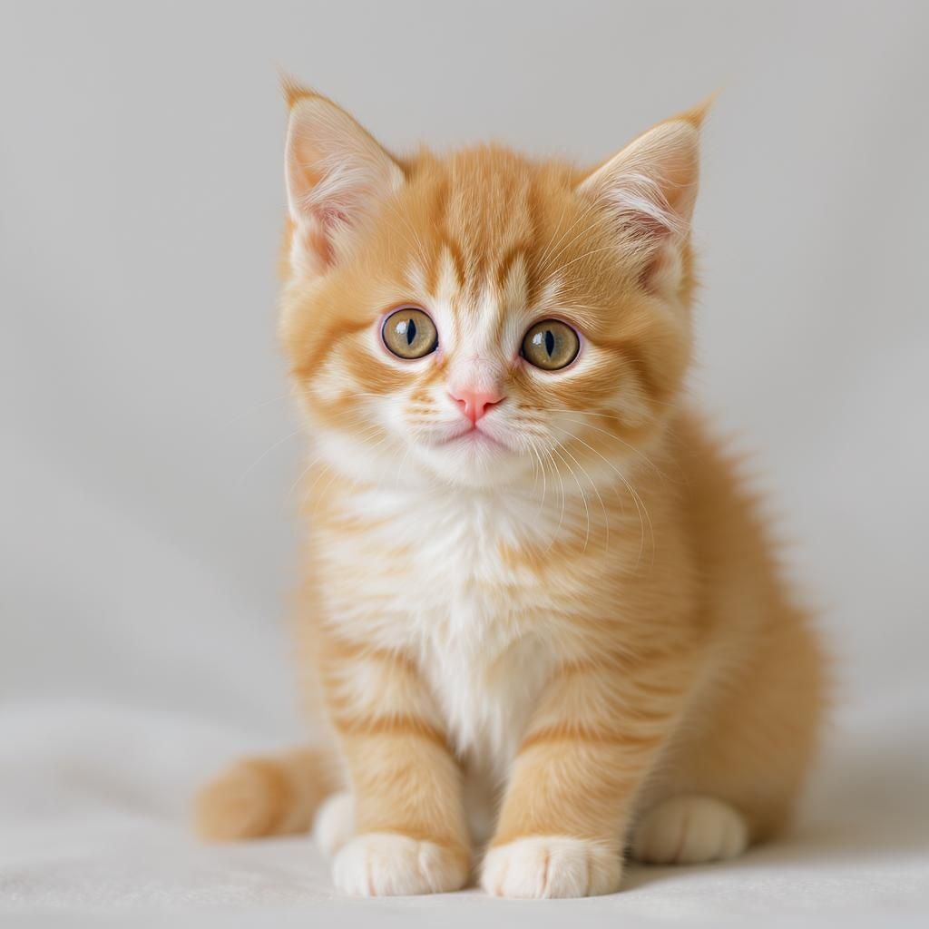 xjd zbjsjs – Adorable small orange tabby kitten with fluffy fur, bright amber eyes, and distinctive orange and cream striped marki…