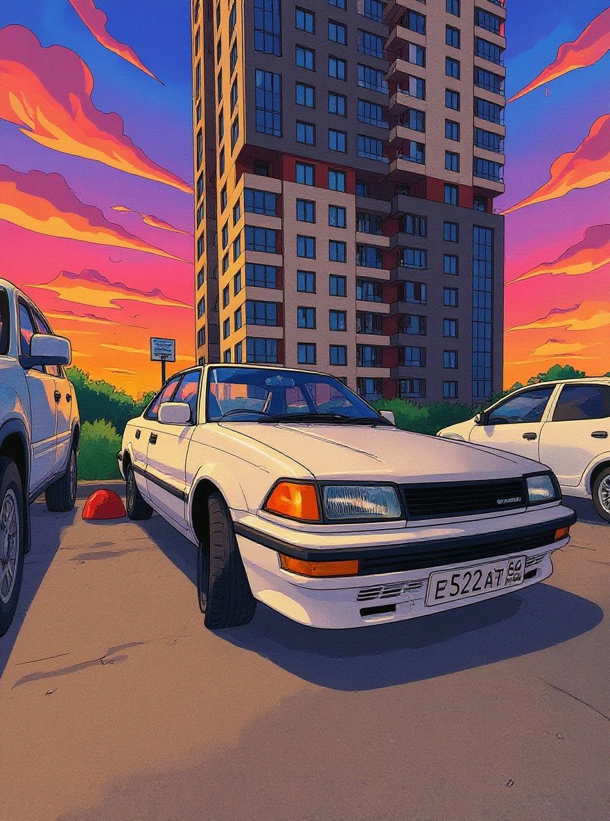 V X L – Transform this photograph into classic 1980s-1990s anime style like Dragon Ball. Use the distinctive retro anime aest…