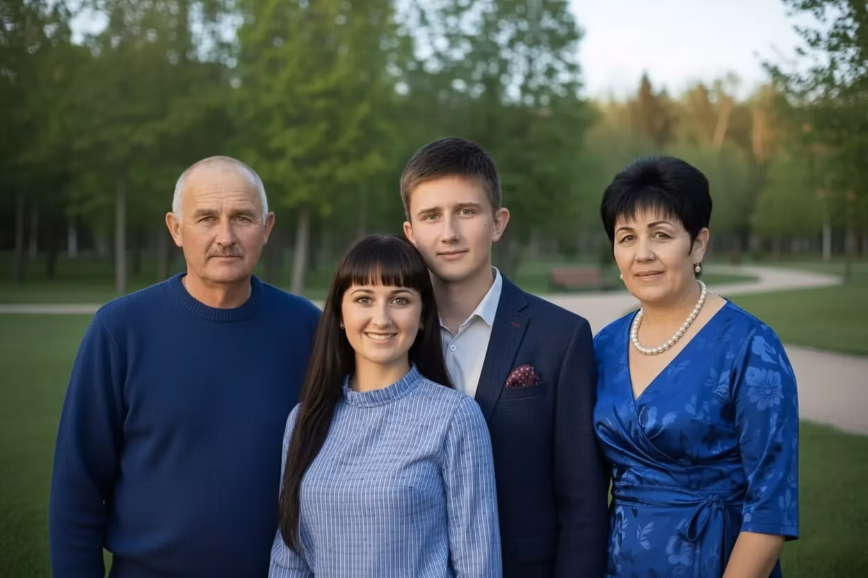 Ксения Павленко – Using the provided photograph, shorten the woman on the far right so her top-of-head aligns with the top-of-head of t…