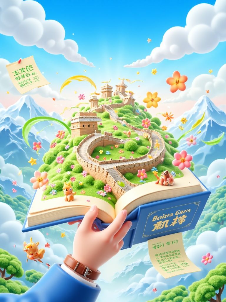 Kyro – A chubby hand in bright blue school uniform with delicate school emblem holds an open textbook with "Spring is coming…
